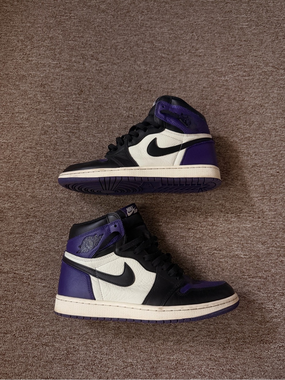 Nike Air Jordan 1 High OG - Black, White & Purple Sz 9.5